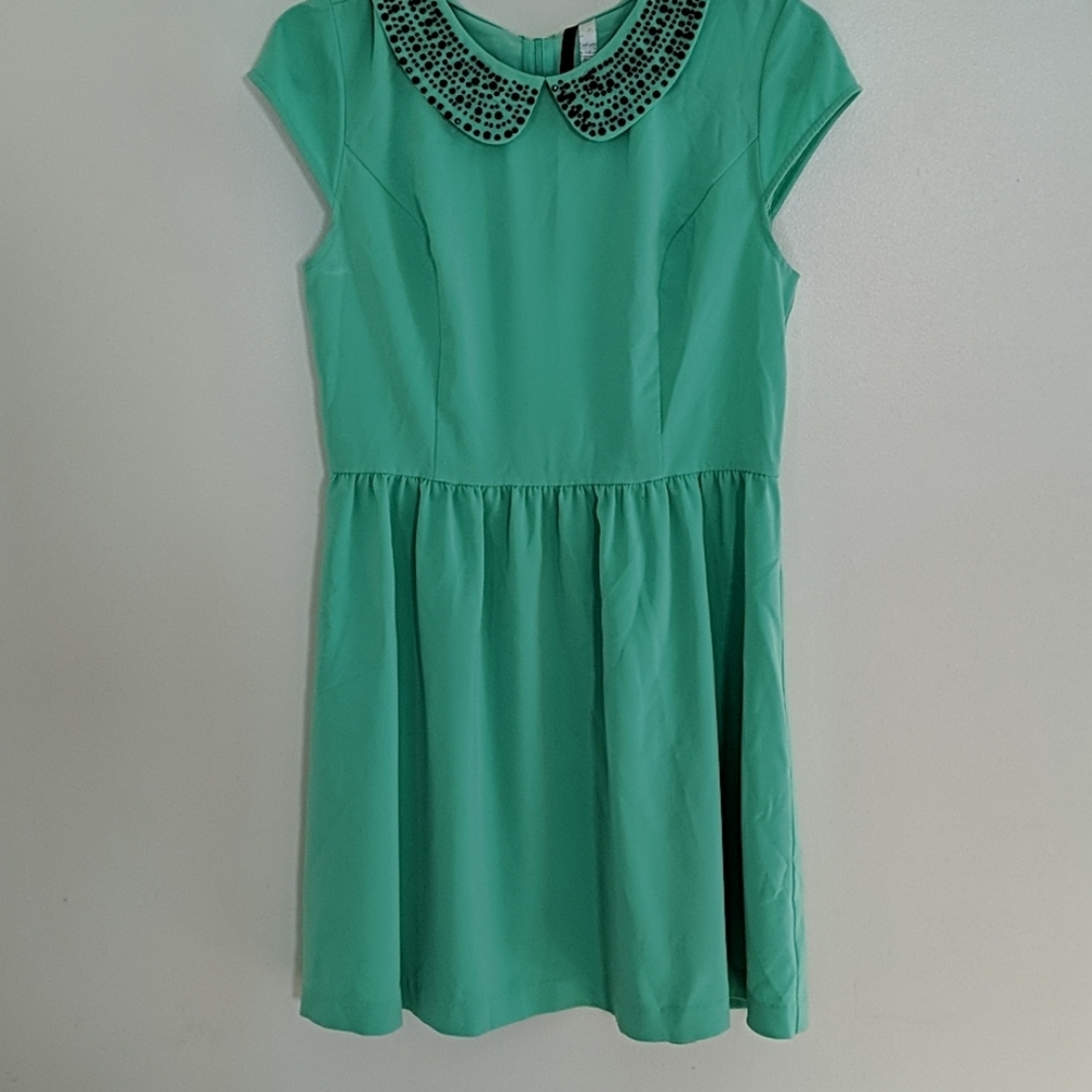 Kensie Mint Peter Pan Collar Dress Large